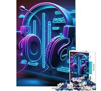 1000-piece Puzzle for Teenagers Live Music Neon Fun at Home Activities, Family Activities Hands-on Game Suitable for Ages 14 And Up (50x75cm)