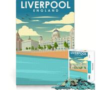 1000 Piece Puzzle For Teenagers Liverpool England Art Fine Cut Design Brain Game Gift Slow Time Fun Birthday Fun Play (38x52cm)