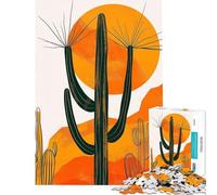 1000 Piece Puzzle For Teenagers Lonely Cactus Fun Activities at Home Stress Reliever Practical Game Suitable for Ages 14 And Up (38x52cm)