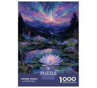 1000-piece Puzzle for Teenagers Lotus Flower in A Magical Landscape Puzzles for Adults Fun Games Perfect Decoration Birthday Present, Gifts, 70x50cm/1000pcs