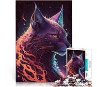 1000-piece puzzle for teenagers Lynx Cat Adorable Made of cardboard for 14+ Analysis and logic Birthday Gifts。size:26x38cm/10.24x14.96inch