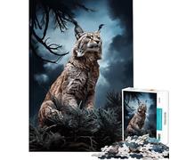 1000 Piece Puzzle For Teenagers Lynx in The Storm Challenging Game Toys Educational Game A Work of Art Great Gifts And Toys (Size 38x52cm)