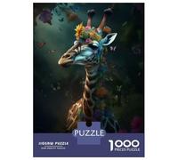 1000-piece Puzzle for Teenagers Magical Floral Giraffe Jigsaw for Adults Relax Games But Fun And Humorous Gifts for Friends And Family 52x38cm/1000pcs