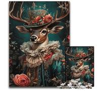 1000-piece Puzzle for Teenagers Male Deer Wooden Jigsaw Puzzles Games Toys Gift, Enhance Love between Couples for Age 14+ 50X75CM