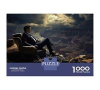 1000-piece Puzzle for Teenagers Man in Suit Sitting on Chair Teenager Puzzles Relax Games Difficult Hard Gifts for Friends And Family 70x50cm/1000pcs