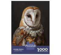 1000 Piece Puzzle For Teenagers Medieval Owl Portrait Jigsaw Puzzle Toy Wall Decor Perfect Decoration Unique Gifts for Birthday And Christmas 38x26cm/1000pcs