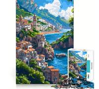 1000 Piece Puzzle For Teenagers Mediterranean Pixel Art Fine Cut Design Brain Game Gift Slow Time Fun Birthday Fun Play (50x75cm)
