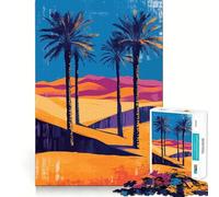 1000 Piece Puzzle For Teenagers Minimalist Palm Trees in Desert Surreal Art Perfect Cut Fun Logic Fun Toy Peaceful Play Fun Birthday Fun Play (50x75cm)