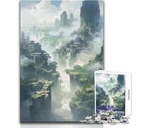 1000 Piece Puzzle For Teenagers Mists of The Ancient Gorge Unique Challenge Game But Fun And Humorous Art Work Gift Size 38x26cm