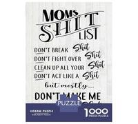 1000-piece Puzzle for Teenagers Moms Shit List Dont Break Puzzles for Adults Relax Games Staycation Kill Time Challenging To Complete 38x26cm/1000pcs