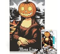 1000-piece Puzzle for Teenagers Mona Lisa Pumpkin Head Halloween Art Toy Wall Decor Staycation Kill Time Improving Love between Couples 38x26cm