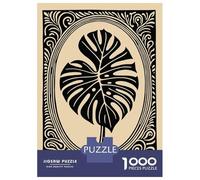 1000-piece Puzzle for Teenagers Monstera Leaf Art Nouveau Illustration Puzzles for Adults Relax Games Staycation Kill Time Challenging To Complete 52x38cm/1000pcs