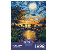 1000 Piece Puzzle For Teenagers Moonlit Bridge Sunset Jigsaws for Adults Family Game Difficult Challenge for Is Ideal As A Gift 70x50cm/1000pcs