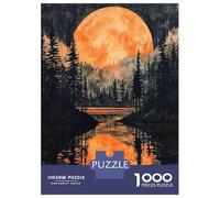 1000-piece Puzzle for Teenagers Moonlit Forest Reflections-1 Jigsaws for Adults Toy Wall Decor Hand Speed Race Challenging To Complete 38x26cm/1000pcs