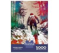 1000-piece Puzzle for Teenagers Mountain Biking Art Puzzles for Adults Hands-on Game Enhance Memory Birthday Present, Gifts, 70x50cm/1000pcs