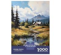 1000-piece Puzzle for Teenagers Mountain Cabin Reflections Jigsaws for Adults Toy Wall Decor Hand Speed Race Challenging To Complete 52x38cm/1000pcs
