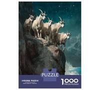 1000-piece Puzzle for Teenagers Mountain Goats at Night Puzzle for Adults Relaxing Games Pattern Assembly Gifts for Friends And Family 70x50cm/1000pcs