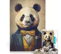 1000 Piece Puzzle For Teenagers Mr Dapper Panda Bear Educational Toy Fun Activities at Home Challenging Game Gifts 38x52cm