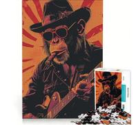 1000-piece Puzzle for Teenagers Mr Monkey Blues Night Toy Wall Decor Staycation Kill Time Improving Love between Couples 38x52cm