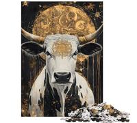 1000-piece Puzzle for Teenagers Mystic Bull Moon Impossible Game Difficult Challenge Toy Wall Decor Artists' Collection, Fine Arts Size 38x26cm