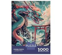 1000-piece Puzzle for Teenagers Mythical Sea Dragon Beast Jigsaws for Adults Hands-on Game Precision Cutting Great Gift for Gaming 38x26cm/1000pcs