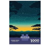 1000-piece Puzzle for Teenagers Nairobi National Park Night Sky Adult Jigsaw Brain Teaser Game Analysis And Logic Birthday Present, Gifts, 52x38cm/1000pcs