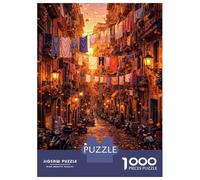 1000-piece Puzzle for Teenagers Naples Italy Street Scene Puzzles for Adults Hands-on Game Enhance Memory Birthday Present, Gifts, 38x26cm/1000pcs