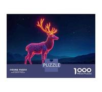1000-piece Puzzle for Teenagers Neon Deer Night Scene Teenager Puzzles Relax Games Difficult Hard Gifts for Friends And Family 38x26cm/1000pcs
