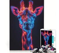 1000 Piece Puzzle For Teenagers Neon Giraffe Educational Toy Fun Activities at Home Challenging Game Gifts 38x26cm