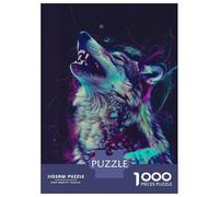 1000 Piece Puzzle For Teenagers Neon Glitch Wolf Puzzle for Adults Relaxing Games Pattern Assembly Birthday And Unique Gifts 70x50cm/1000pcs