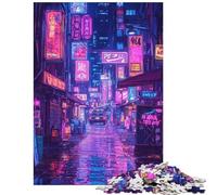 1000-piece Puzzle for Teenagers Neon Night Alley Puzzles for Teenagers Difficult Challenge for Birthday, Chrismas Brainteaser Family Games (38x26cm/1000pcs)