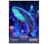 1000 Piece Puzzle For Teenagers Neon Whale Deep Sea Puzzles for Adults Toy Wall Decor Staycation Kill Time for Is Ideal As A Gift 52x38cm/1000pcs