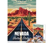 1000 Piece Puzzle For Teenagers Nevada Desert Road Poster Toy Wall Decor Birthday Gift Relaxing Games Improving Love between Couples Size 50x75cm