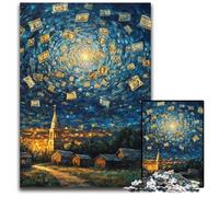 1000-piece Puzzle for Teenagers Night Sky Dollar Bills Cardboard Jigsaw Puzzles Perfect for Christmas, Halloween, Easter, New Year 26X38CM