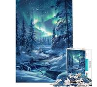 1000-piece Puzzle for Teenagers Northern Lights Aurora Help The Brain Exercise Presents for Women Family Games for 14+ Puzzle Game Offered (50x75cm)