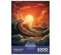 1000-piece Puzzle for Teenagers Ocean Waves Sunset Jigsaws for Adults Hands-on Game Precision Cutting Great Gift for Gaming 70x50cm/1000pcs