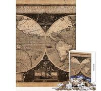 1000 Piece Puzzle For Teenagers Old World Map Cozy Shared Family Leisure Time Unique Festive (38X26cm)