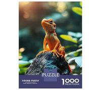 1000-piece Puzzle for Teenagers Orange Lizard on Rock Puzzle for Adults Relaxing Games Pattern Assembly Gifts for Friends And Family 52x38cm/1000pcs