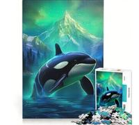 1000-piece Puzzle for Teenagers Orca Whale Killer Northern Fun Games Train Your Brain And Hands Improving Love between Couples 50x75cm