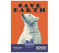 1000 Piece Puzzle For Teenagers Original Save Earth Polar Bear Jigsaws for Adults Hands-on Game Home Decoration Unique Gifts for Birthday And Christmas 52x38cm/1000pcs