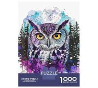 1000-piece Puzzle for Teenagers Owl Double Exposure Paint Jigsaws for Adults Hands-on Game Precision Cutting Great Gift for Gaming 38x26cm/1000pcs