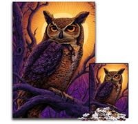 1000-piece Puzzle for Teenagers Owl on The Tree Wooden Jigsaw Puzzles for Ages 14 And over Home Decoration Gift of Works of Art 50X75CM
