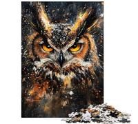 1000-piece Puzzle for Teenagers Owl's Gaze Artistic Splendor Impossible Game Difficult Challenge Toy Wall Decor Artists' Collection, Fine Arts Size 38x26cm