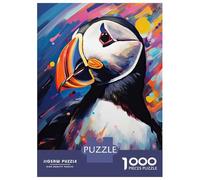 1000 Piece Puzzle For Teenagers Painted Puffin Puzzle for Adults Relaxing Games Pattern Assembly Birthday And Unique Gifts 70x50cm/1000pcs