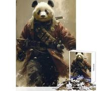 1000-piece Puzzle for Teenagers Panda Warrior Samurai Educational Toy Gifts for Women Men Brain Teaser Game Artists' Collection, Fine Arts Size 50x75cm