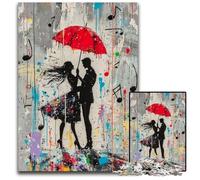 1000-piece Puzzle for Teenagers Paris Dancer Graffiti Cardboard Jigsaw Puzzles Perfect for Christmas, Halloween, Easter, New Year 26X38CM