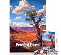 1000-piece Puzzle for Teenagers Petrified Forest National Park Illustration Fun Relaxing Family Home Activity Perfect Christmas Holiday Giftsing (50x75cm)
