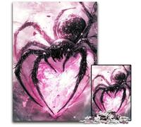 1000-piece Puzzle for Teenagers Pink Spider Cardboard Jigsaw Puzzles Games Toys Gift, Enhance Love between Couples for Age 14+ 26X38CM