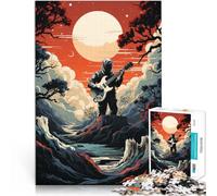 1000-piece puzzle for teenagers Playing guitar in the mountains Made of cardboard，Suitable for ages 14 and up Puzzle for great size：38x52cm/14.96x20.47inch
