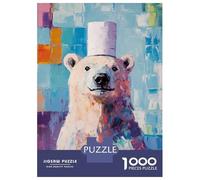 1000 Piece Puzzle For Teenagers Polar Bear in A Top Hat Teenager Puzzles Hands-on Game A Work of Art Unique Gifts for Birthday And Christmas 70x50cm/1000pcs